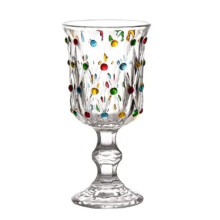 Europäisches Sle Vintage Polka Dot Glas mit hohem Fuß, Rotweinbecher, farbig bemaltes Weinglas, hoher ästhetischer Wert, alte Welt