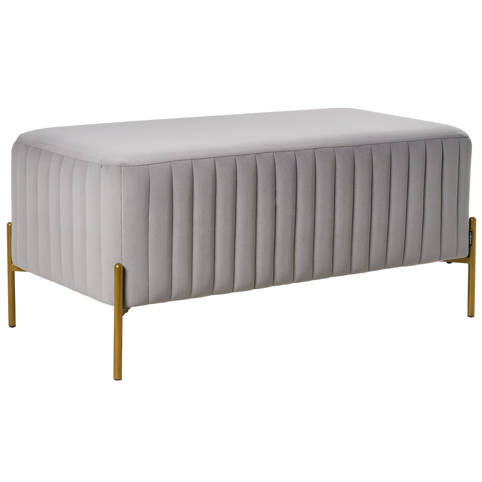 Photos - Football Kit Beliani Upholstered Bench UTAH Velvet Grey 
