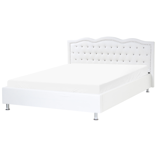 Beliani Bed Faux Leather METZ 160 x 200 cm (EU King Size) White