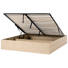Ottoman Bed without Headboard ETEL Light Brown 180 x 200 cm (EU Super King)