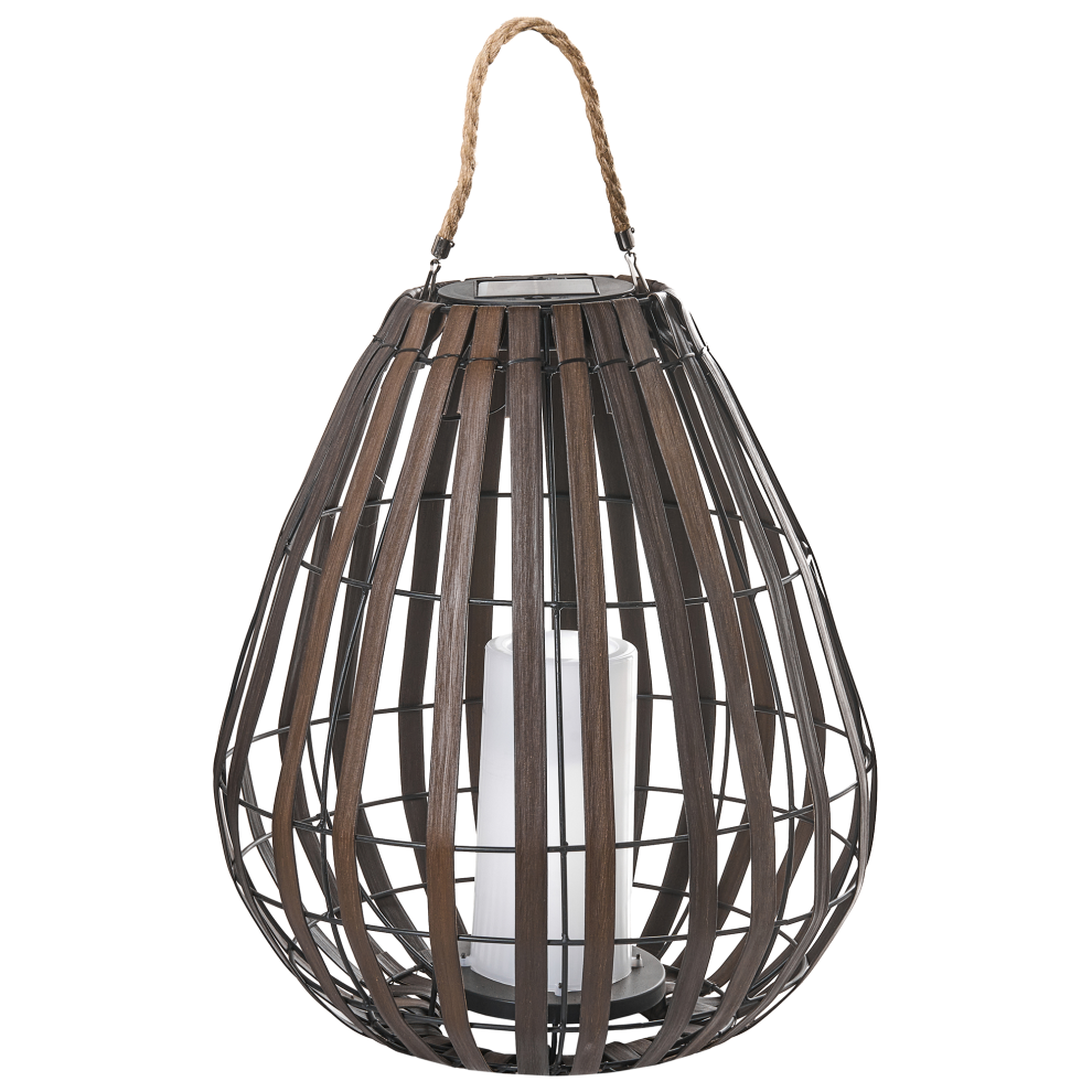 Photos - Floodlight / Street Light Beliani Solar Powered Lantern LUFUPA 61 cm Dark Brown 