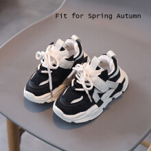 (Black, 25) Spring Autumn Kids Sneakers Boys Girls Sport Shoes Fashion Mesh Breathable Kids Casual Shoes Toddler Boys Girls Running