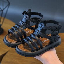 (WW707black, 23) 1-10Y Baby Mädchen Sandalen Sommer Kinder Neue Coole Mode Prinzessin Nette Vielseitige Schuhe für Studenten Flache Sandale Casua