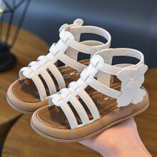(WW707WHITE, 27) 1-10Y Baby Mädchen Sandalen Sommer Kinder Neue Coole Mode Prinzessin Nette Vielseitige Schuhe für Studenten Flache Sandale Casua