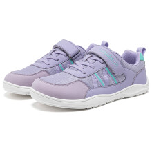 (Purple, 39) HOBIBEAR Große Kinder-Schuhe mit breiter Breite, Barfuß-Sneaker aus Kunstleder mit Hakenschlaufe, leichte Zero-Drop-Wanderschuhe