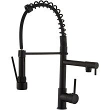 Black kitchen faucet with pull-down dual-function spray head, brushed nickel stainless steel sink faucet (inlet hose not included)