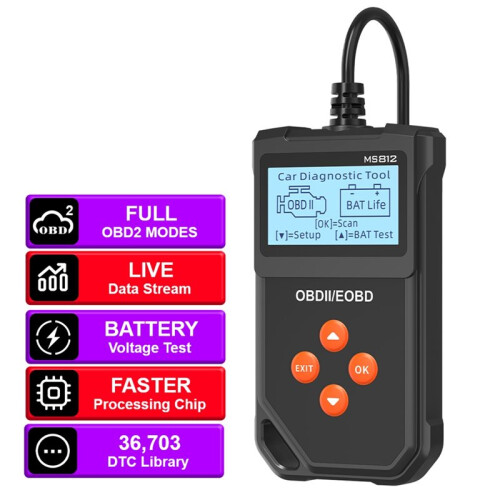 MS812 Car OBD2 Code Reader Multi-Language Battery Tester & Diagnostic Tool Car Diagnostic Tools 1