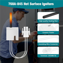 Upgraded 768A-845 Furnace Hot Surface Ignitor for White-Rodgers Trane Silicon Nitride Ignitor, 768A-845 Replace