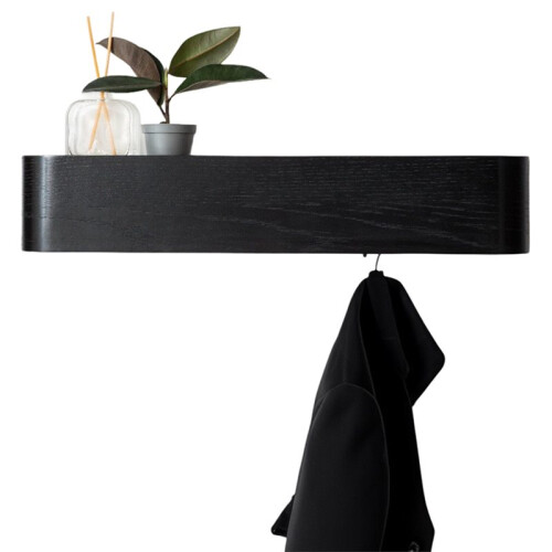 Wall-Mounted Coat Rack - Modern Design Coat Rack with Hidden Wall Hooks - Solid Wood Veneer Panel Coat Hanger