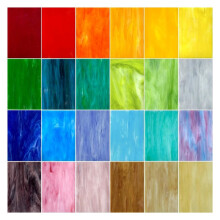 24 Pcs Stained Glass Sheets 4 X 6 Inch Vibrant Colors Art Glass Supplies Variety Pack for Crafts, Suncatcher, Decoration