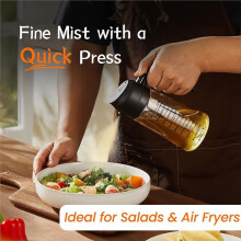 16Oz/470Ml Glass Olive Oil Sprayer for Cooking - 2 in 1 Olive Oil Dispenser Bottle for Kitchen Gadgets
