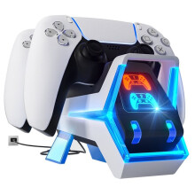 For PS5 Controller Fast Charger Dual-Slot Charging Dock with LED Display Handle Charging Dock