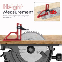 Adjustable 0-60mm Table Saw Depth Gauge Aluminum Alloy MetricandInch Scale Setting Blade Router Bits Bench