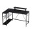 Levede L-Shape Gaming Desk RGB Power Outlet Black 9