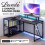 Levede L-Shape Gaming Desk RGB Power Outlet Black 11