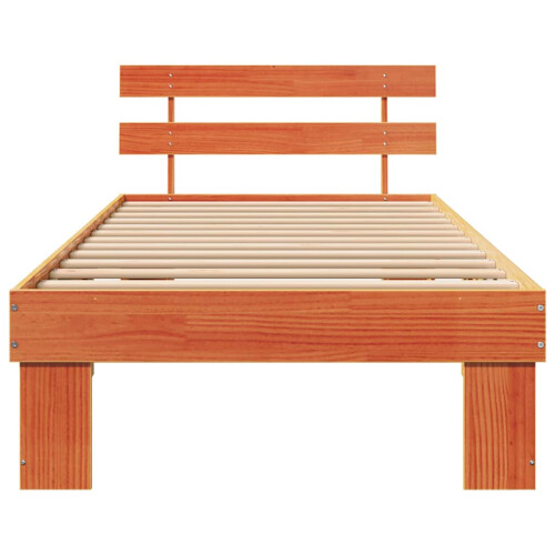 VidaXL vidaXL Bed Frame with Headboard Wax Brown 75 x 190 cm Solid Pine Wood 1