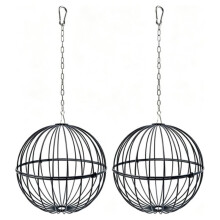2 Stuks Hangende Kippenvoerbak - Grote Metalen Kippen Groente Snackbal - Stevige Kippen Snackdispenser met Ketting