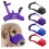 (Black,L)Dog Adjustable Mask Bark Bite Mesh Mouth Muzzle Grooming Anti Chewing Service 2