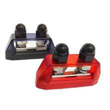 12-48V Bus Power Distribution Block with Protective Cover - M8/M10 Dual-Stud Terminal Block for RV, Solar, Marine. M10