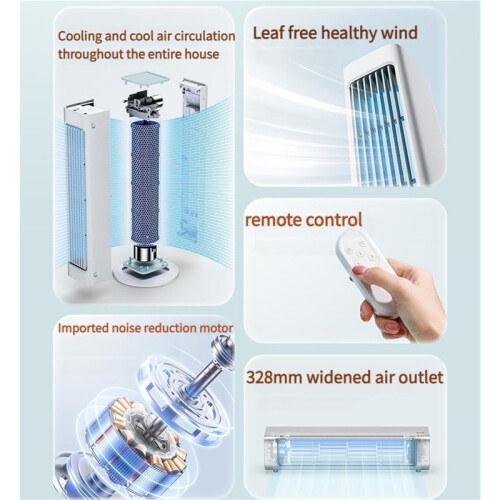Portable Air Cooler Fan with Remote, 360 Circulating Flow, Strong Cooling 2