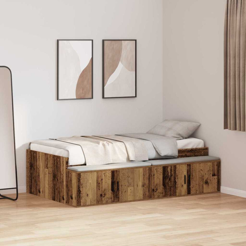 Vidaxl Bed Frame With Drawer Old Wood 80 X 200 Cm Engineered Wood