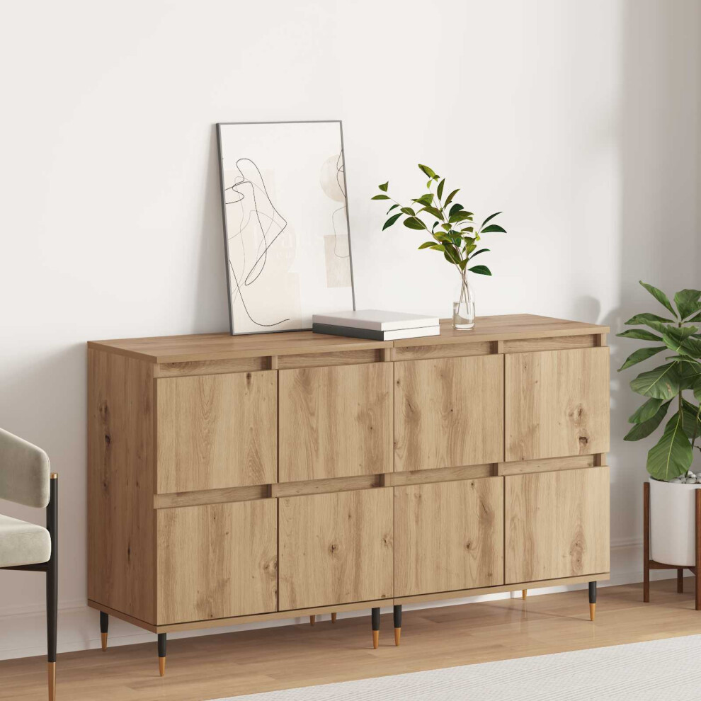 Vidaxl Storage Cabinet 2 Pcs Artisan Oak 60 X 35 X 70 Cm