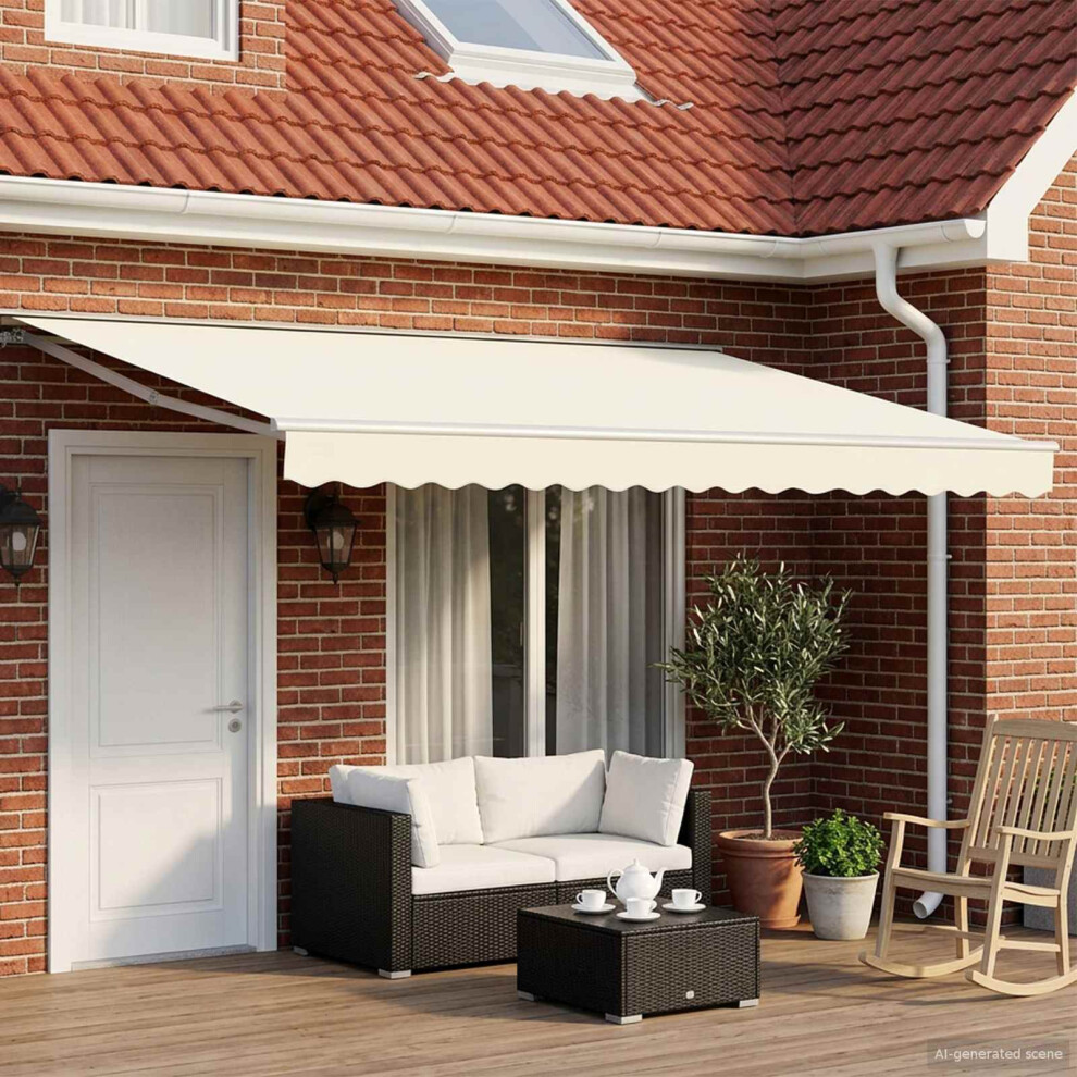Vidaxl Manual Retractable Awning Cream 5 X 3.5 M