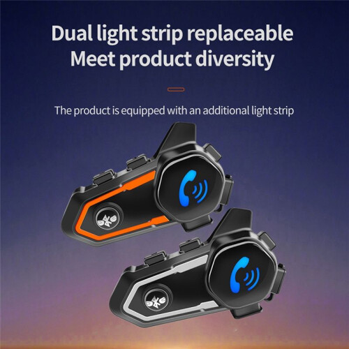 Motorcycle Helmet Headset Waterproof  5.0 Intercom Wireless Earphone Stereo with Mic 2