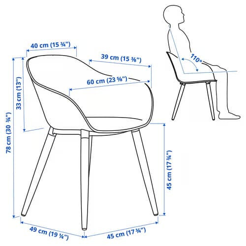 IKEA GRÖNSTA Dining Chair with Armrests 2