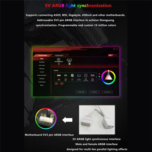 D50 ARGB Sync Heatsink Cooler 4Pin Memory Module Cooling Dual Fans ARGB Light Memory Cooling Cooler Radiator B 2