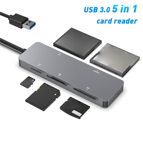 USB 3.0 Multifunction Card Reader CFast/CF/XD//TF Card Reader 5 in 1 USB Card Reader 5Gbps for PC Laptop Accessories 1
