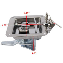 4Pack Stainless Steel Car Trailer Door T-Handle Locking Trailer Door Paddle Entry Door Lock with 8 Key