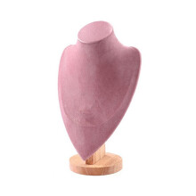 Jewlery Organizer Display Stand Pendant Earrings Necklace Mannequin for Shop Showcase Decor Wooden Base Chain Holder B