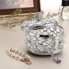 Crystal Mirrored Box Jewelry Trinket Organizer Box Home Decor Ring Earrings Necklace Storage Holder Keepsake Box(Silver)