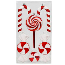 Christmas Hanging Candy Candy Cane Pendant Red White Candy Lollipop Christmas Tree Decor Home New Year,B