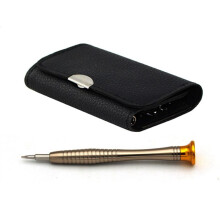Funda de Cuero 25 en 1 con TeléFono MóVil Multiusos Pentagonal, Gafas de Reloj de PrecisióN, Juego de Destornilladores de Aluminio