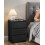 Bedside Table - Engineered Wood - Ebony Black - 3 Drawers with Charging Station 2