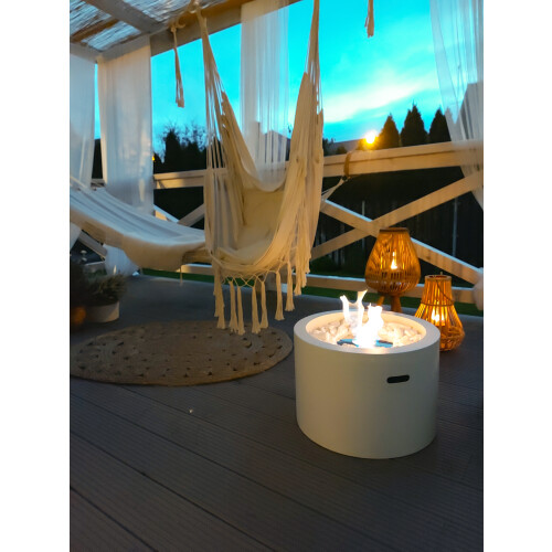 Freestanding Bioethanol Fireplace Moon White Matte 2