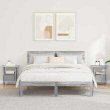 vidaXL Bedside Table 2 pcs Grey Sonoma 41 x 40 x 45 cm Engineered Wood