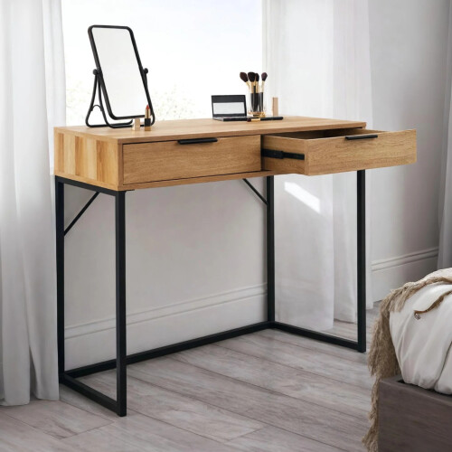 Bali 2 Drawer Dressing Table/Desk - Light Oak