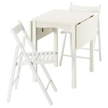 IKEA HAUGA Table & 2 Folding Chairs