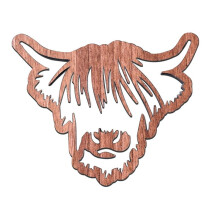Animal Design Wooden Coasters,Wooden Highland Cow Coasters,4 PCS Scottish Highland Cow Coasters, Coasters with Base