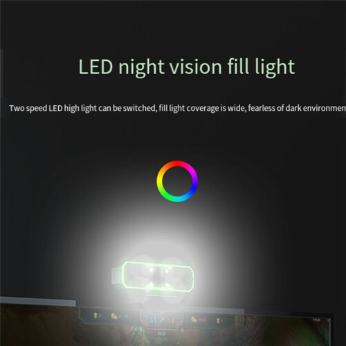 Invullicht Webcam Microfoon Gaming USB Camera 60Fps Computer 1080P Multifunctionele Webcam