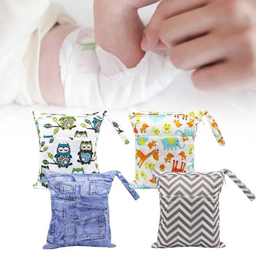 (Geometry)Cartoon Pattern Diaper Bag Knitted Flat Fabric Double Zipper Printing Digital 2