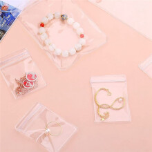 Sac à Bijoux en Plastique Auto-Scellant avec Fermeture éClair,en PVC Transparent,pour Anneaux,Boucles D'Oreilles,Rangement 3,5 X 5 Pouces,2,8 X 2