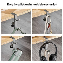 Adjustable 2-in-1 Mantel Hook, Equipped with Double Hooks for Hanging Socks and Garlands, Rust-Proof Metal, 4 PCs. B