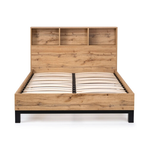 Bali Bookcase Headboard Bed 90cm - Light Oak 1