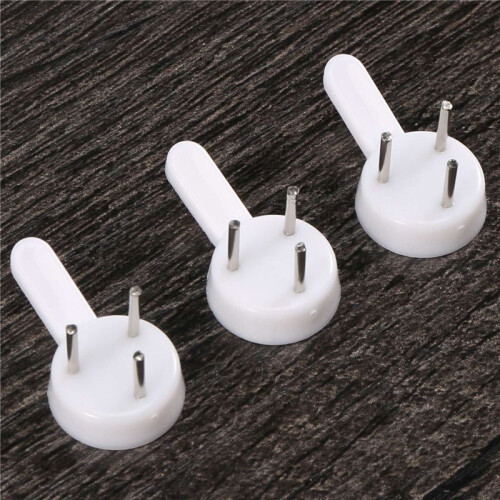 20 pcs plastic heavy wall picture frame hooks hangers 3-pin small white
