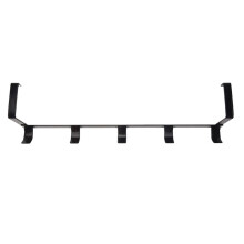 Wide over the Door Rack Wrought Iron Hook Black