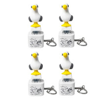 4 Pezzi per Seagull Button Portachiavi Giocattoli Clicker Ricaricabili per Sollievo Dallo Stress con Suono e Luce LED Colorata Gadget Carino per